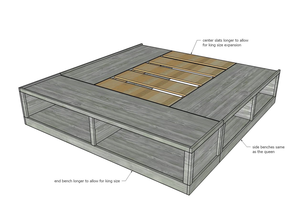 Diy King Bed Frame With Drawers Plans Hanaposy 
